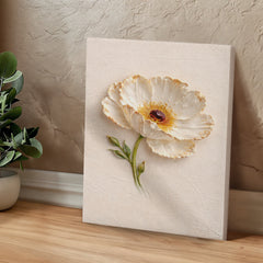 Elegant White Poppy  - Wall Art on Canva
