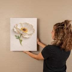 Elegant White Poppy  - Wall Art on Canva
