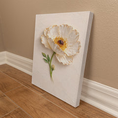 Elegant White Poppy  - Wall Art on Canva