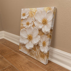 Cream & Gold Floral -  Wall Art on Canva