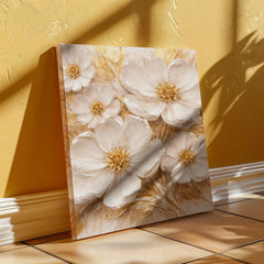 Cream & Gold Floral -  Wall Art on Canva