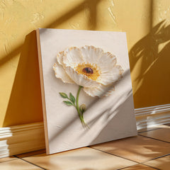 Elegant White Poppy  - Wall Art on Canva