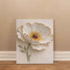 Elegant White Poppy  - Wall Art on Canva