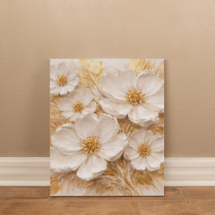 Cream & Gold Floral -  Wall Art on Canva