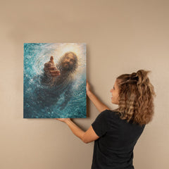 He Reaches Through the Storm - Wall Art On Canva