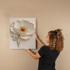 Elegant White Poppy  - Wall Art on Canva