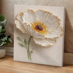 Elegant White Poppy  - Wall Art on Canva