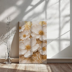 Cream & Gold Floral -  Wall Art on Canva