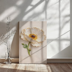 Elegant White Poppy  - Wall Art on Canva