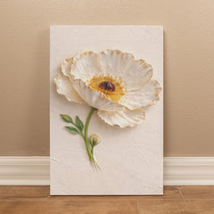Elegant White Poppy  - Wall Art on Canva