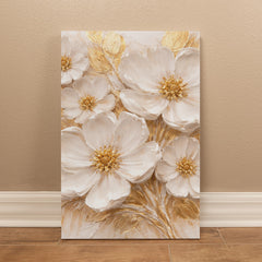Cream & Gold Floral -  Wall Art on Canva