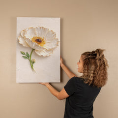 Elegant White Poppy  - Wall Art on Canva