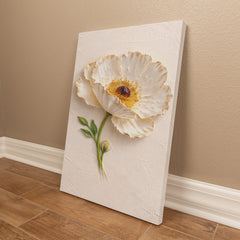 Elegant White Poppy  - Wall Art on Canva