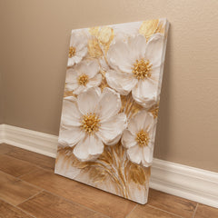 Cream & Gold Floral -  Wall Art on Canva