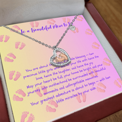 Two Little Miracles - Baby Feet Heart Necklace - Twin Baby Girls