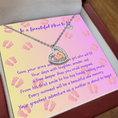 Your Little Miracle - Baby Feet Heart Necklace - Baby Girl