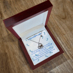 Your Little Miracle - Baby Feet Heart Necklace - Baby Boy