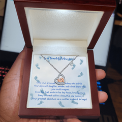 Your Little Miracle - Baby Feet Heart Necklace - Baby Boy