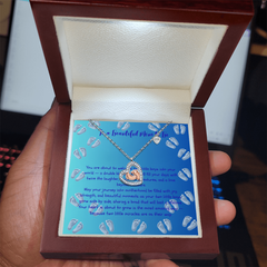 Two Little Miracles - Baby Feet Heart Necklace-Twin Baby Boys