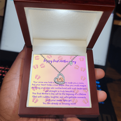 Mother's First Chapter - Baby Feet Heart Necklace - Baby Girl