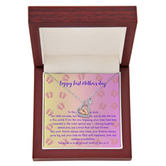 Mother's First Chapter - Baby Feet Heart Necklace - Twin Baby Girls