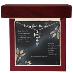 Believe in Yourself - Graduation Name Necklace for Grandson