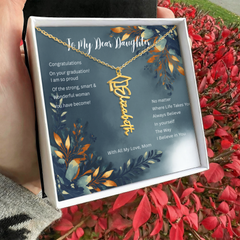Believe in Yourself - Graduation Name Necklace For Daughter