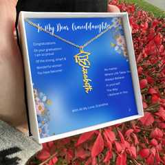 Believe in Yourself - Graduation Name Necklace for Granddaughter