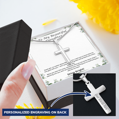 Shine Bright - Personalized Cross Necklace for Daughter