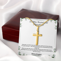 Shine Bright - Personalized Cross Necklace for Daughter