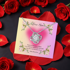 Endless Love - Love Knot Necklace with Rotating Rose Gift Box
