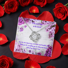 Your Love - Love Knot Necklace with Rotating Rose Gift Box (for Mom)