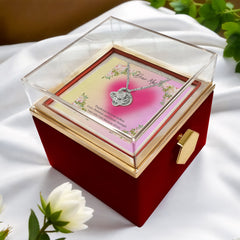 Endless Love - Love Knot Necklace with Rotating Rose Gift Box