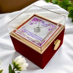 Your Love - Love Knot Necklace with Rotating Rose Gift Box (for Mom)