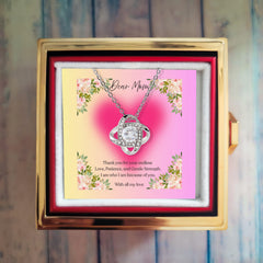 Endless Love - Love Knot Necklace with Rotating Rose Gift Box