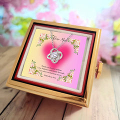 Endless Love - Love Knot Necklace with Rotating Rose Gift Box