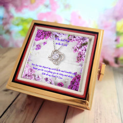 Your Love - Love Knot Necklace with Rotating Rose Gift Box (for Mom)
