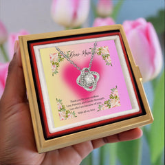 Endless Love - Love Knot Necklace with Rotating Rose Gift Box