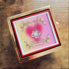 Endless Love - Love Knot Necklace with Rotating Rose Gift Box