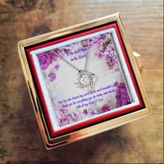 Your Love - Love Knot Necklace with Rotating Rose Gift Box (for Mom)