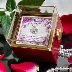 Your Love - Love Knot Necklace with Rotating Rose Gift Box (for Mom)