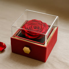 Family's Heart - Love Knot Necklace with Rotating Rose Gift Box (for Mom)