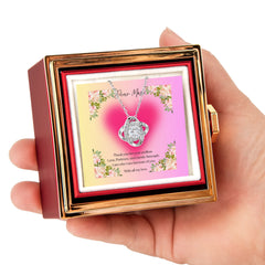 Endless Love - Love Knot Necklace with Rotating Rose Gift Box