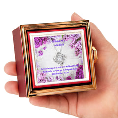 Your Love - Love Knot Necklace with Rotating Rose Gift Box (for Mom)