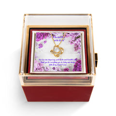 Your Love - Love Knot Necklace with Rotating Rose Gift Box (for Mom)