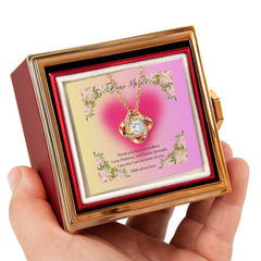 Endless Love - Love Knot Necklace with Rotating Rose Gift Box