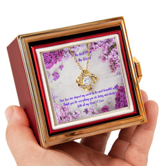 Your Love - Love Knot Necklace with Rotating Rose Gift Box (for Mom)