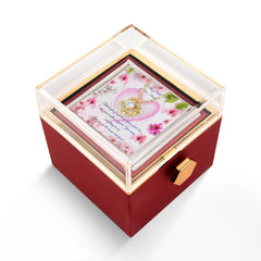 Family's Heart - Love Knot Necklace with Rotating Rose Gift Box (for Mom)