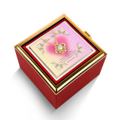 Endless Love - Love Knot Necklace with Rotating Rose Gift Box