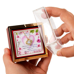 Family's Heart - Love Knot Necklace with Rotating Rose Gift Box (for Mom)